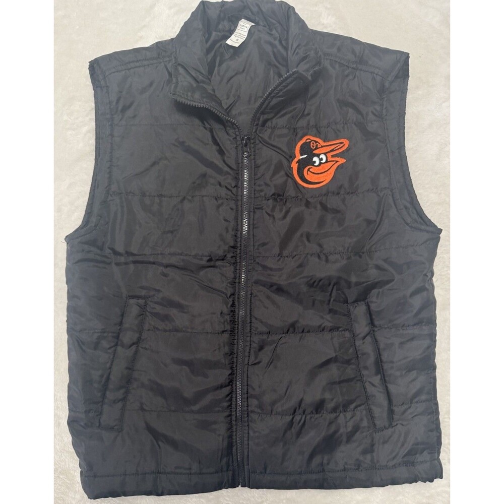 Baltimore Orioles The Eleven Group Black Winter Puffer Vest Size Medium